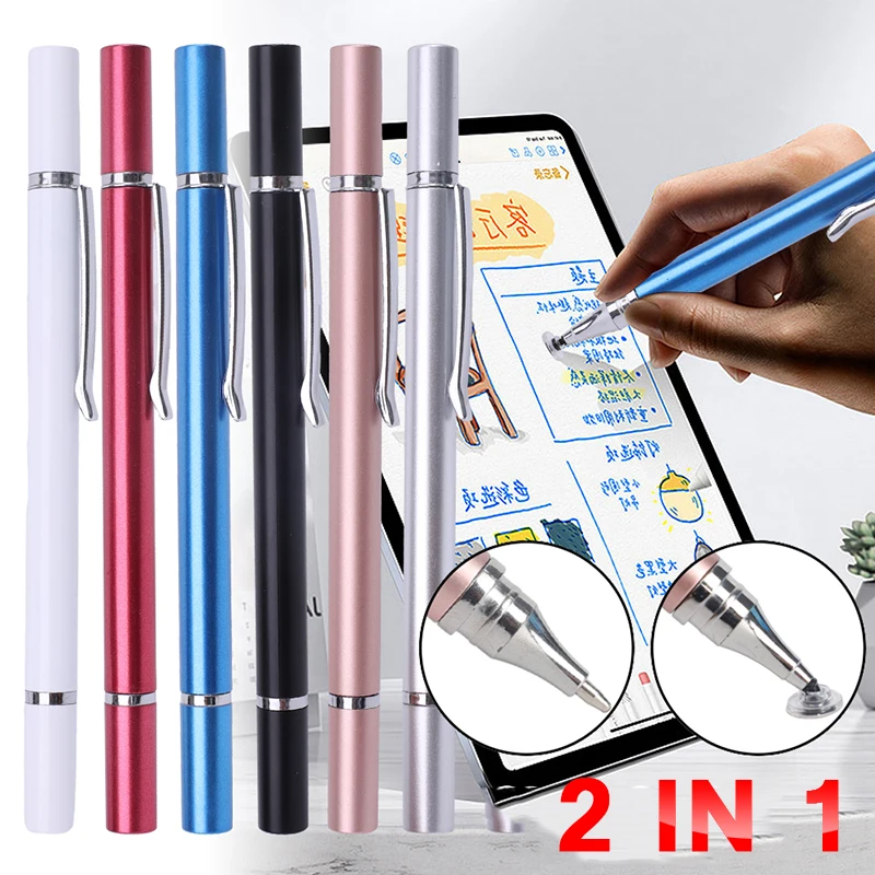 

2 in 1 Stylus Pens for Touch Screens High Precision Universal Disc Tablet Pencil Ball-point Pen for IPad IPhone Flat Computer