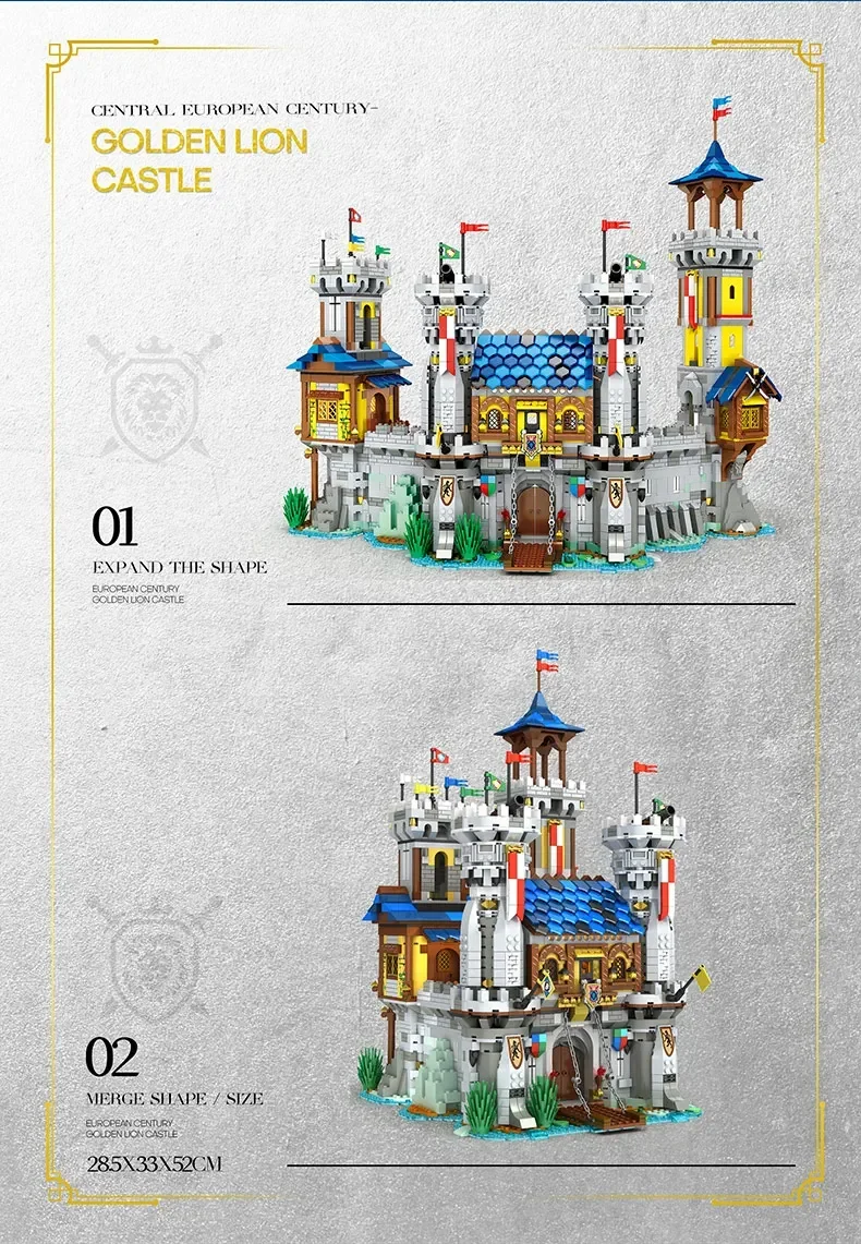 2722PCS Medieval Castle Building Blocks Model European Style City View MOC Bricks Toys Creative Desktop Decoration Toys For Kids 2722PCS Medieval Castle Building Blocks Model European Style City View MOC Bricks Toys Creative Desktop Decoration Toys For Kids