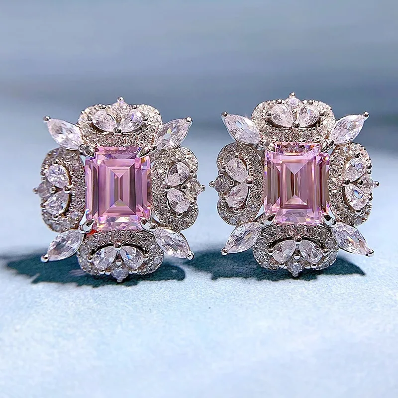 Spring Qiaoer 925 Silver 7*9MM Topaz Pink Quartz Stud Earrings for Women Luxury High Carbon Diamond Wedding Party Fine Jewely
Spring Qiaoer 925 Silver 7*9MM Topaz Pink Quartz Stud Earrings for Women Luxury High Carbon Diamond Wedding Party Fine Jewely