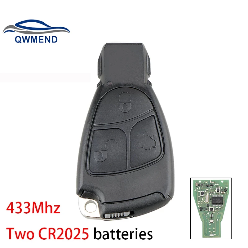 QWMEND, 3 кнопки, умная модель Benz 433 МГц для Mercedes Benz B C E ML S CLK CL, оригинальный автомобильный ключ
QWMEND, 3 кнопки, умная модель Benz 433 МГц для Mercedes Benz B C E ML S CLK CL, оригинальный автомобильный ключ