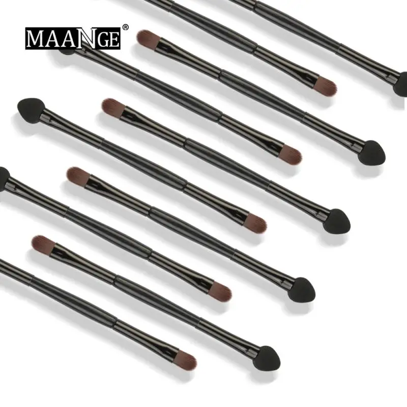 

MAANGEProfessional Makeup Brush Double-headed Eyeshadow Eyebrow Brushes Black Sponge Head Pole Eyelashes Tools Maquiagem