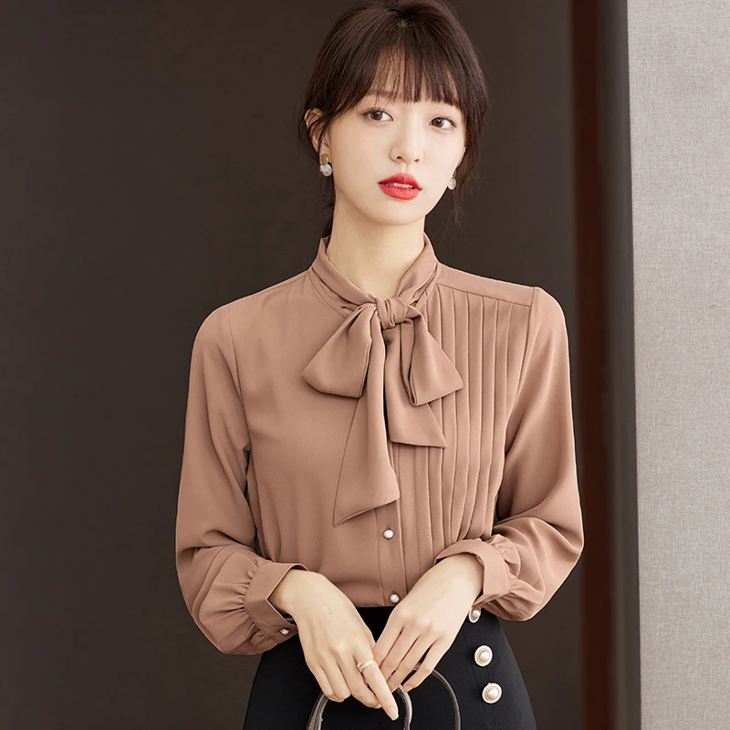 Ladies Korean Casual Fold Bandage Shirts Blouse Women Tops Woman Button Up Shirt Female Girls Long Sleeve Blouse PyC2183
Ladies Korean Casual Fold Bandage Shirts Blouse Women Tops Woman Button Up Shirt Female Girls Long Sleeve Blouse PyC2183