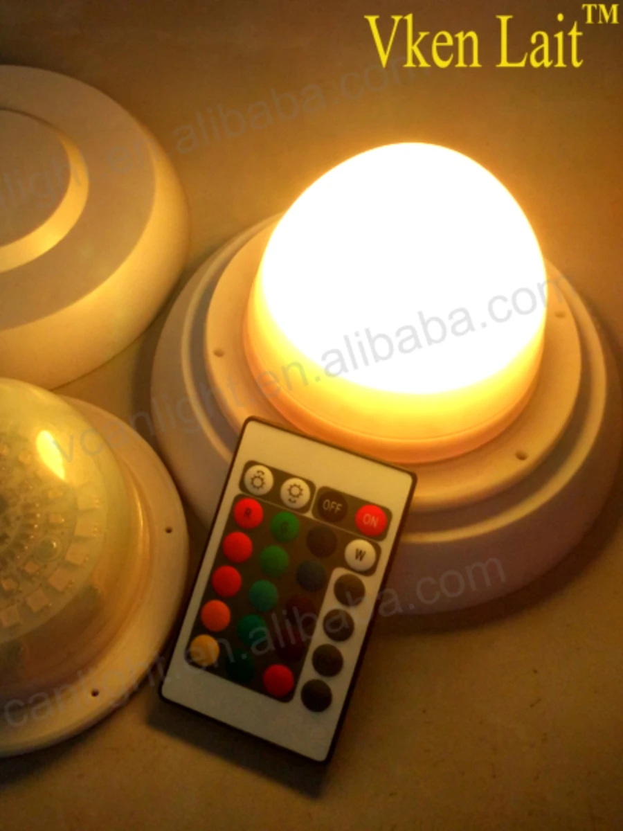 100% водонепроницаемая наружная комнатная перезаряжаемая батарея Rgb Светодиодная лампа с дистанционным управлением 
100% водонепроницаемая наружная комнатная перезаряжаемая батарея Rgb Светодиодная лампа с дистанционным управлением
