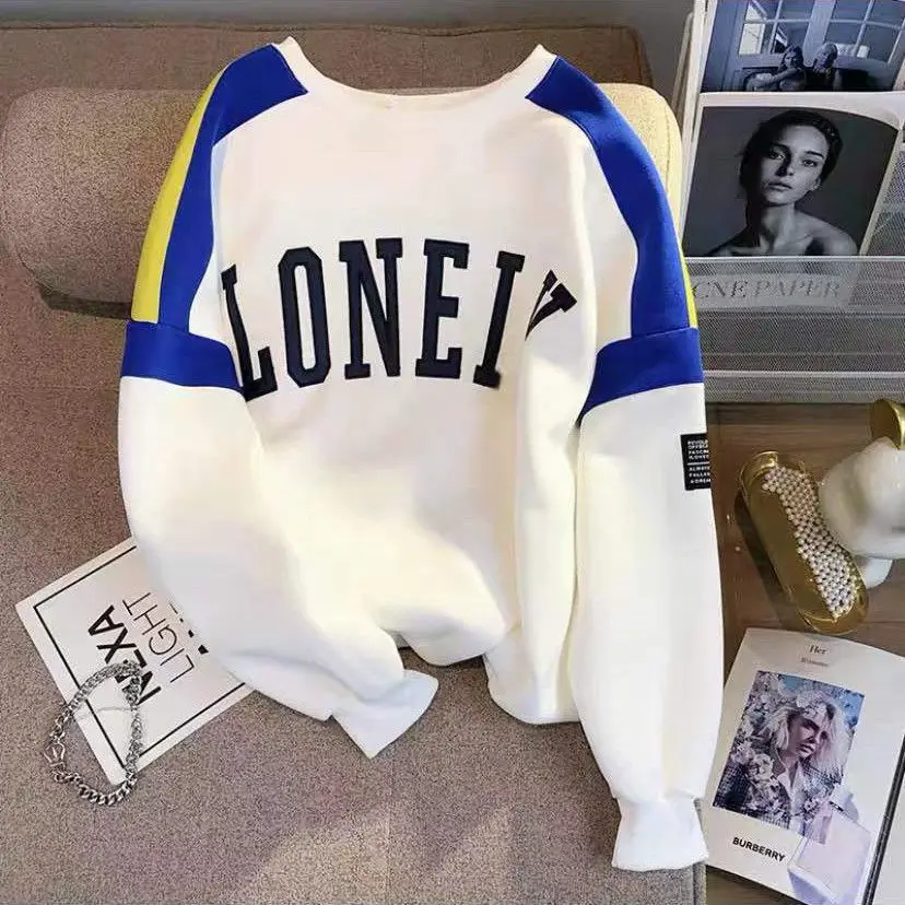 Y2k clothing 2023 Spring letters black gray round neck women 100% cotton sweatshirt women Korean fashion style
Y2k clothing 2023 Spring letters black gray round neck women 100% cotton sweatshirt women Korean fashion style