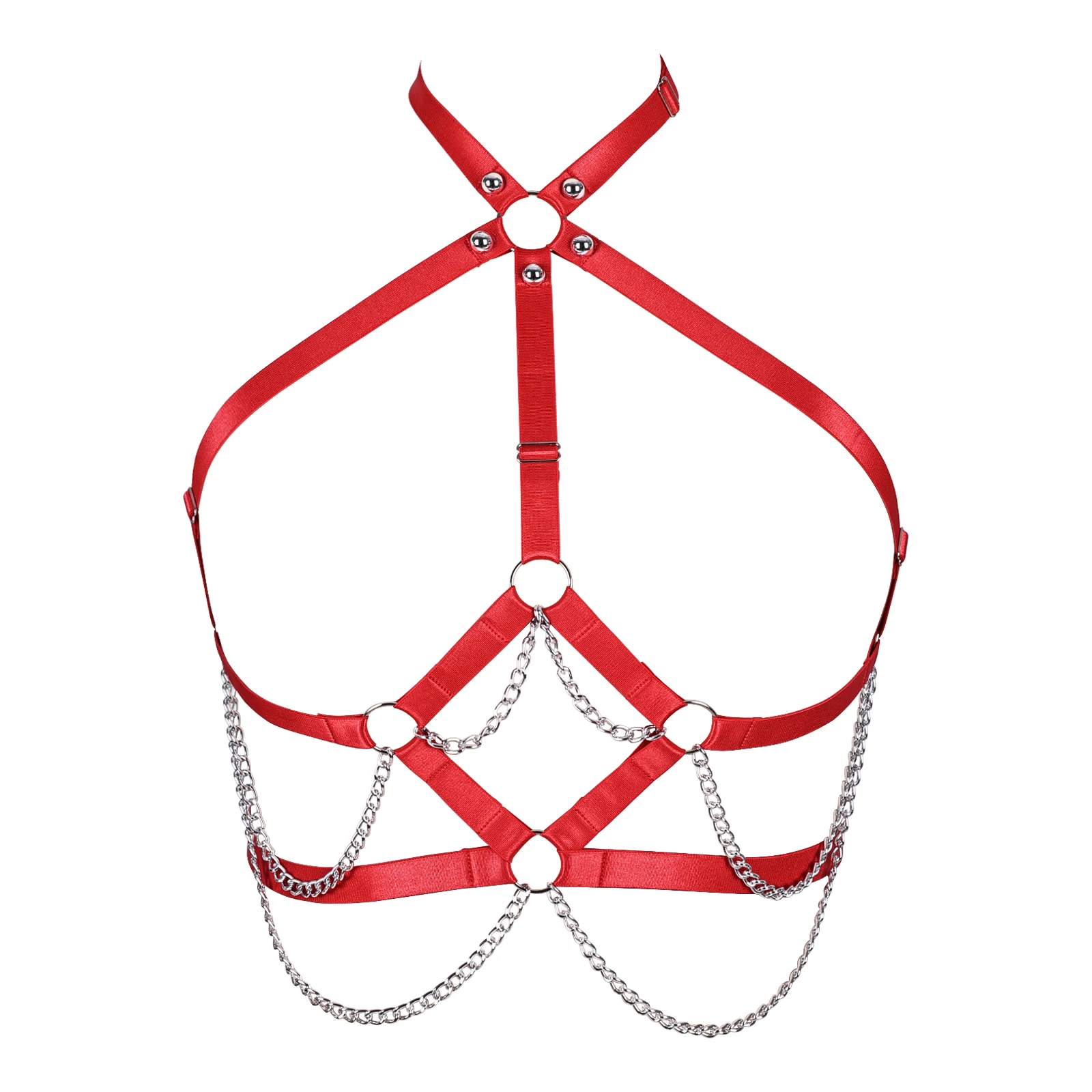 Women Cage Bra Bondage Crop Top Lingerie Elastic Harness Hollow Harajuku Body Chain Rave