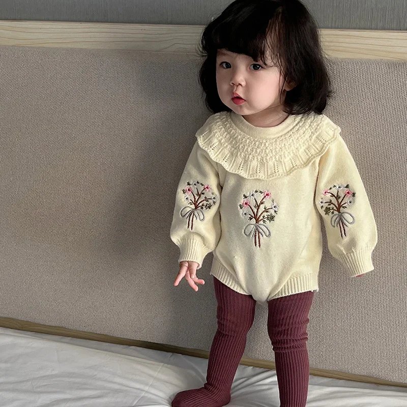 HoneyCherry Autumn New Baby Girls Knitted Bodysuit Cute Embroidered Flowers Sweater Bodysuit Baby Girl Clothes
HoneyCherry Autumn New Baby Girls Knitted Bodysuit Cute Embroidered Flowers Sweater Bodysuit Baby Girl Clothes
