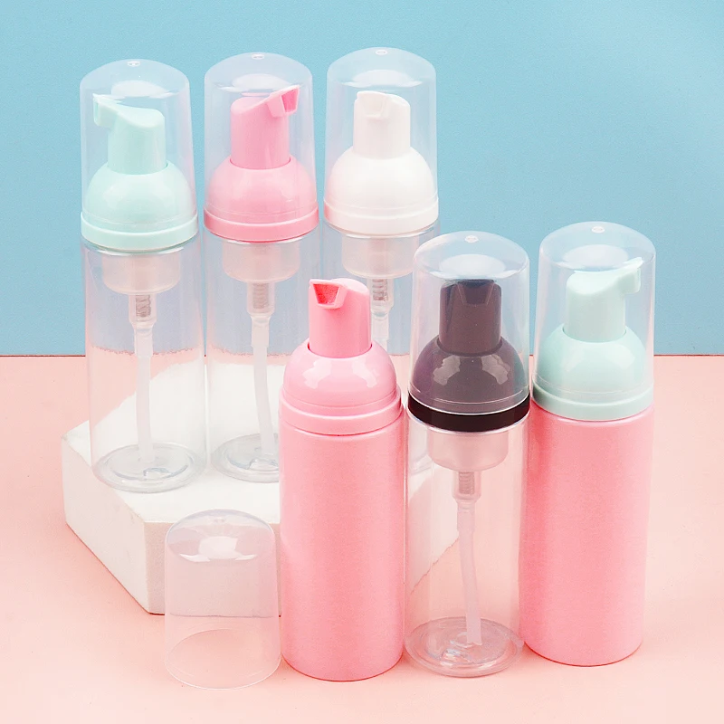

60ml Eyelash Extension Foaming Soap Bottle Empty Plastic Mousse Facial Cleanser Pump Bottle Refillable Lotion Shampoo Dispenser