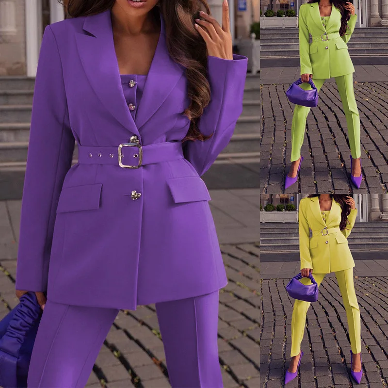 Women Blazer Two Piece Pant Sets Simple Solid Suit Deep V Collar Long Sleeve Button Top Elastic Waist Trousers Office Lady
Women Blazer Two Piece Pant Sets Simple Solid Suit Deep V Collar Long Sleeve Button Top Elastic Waist Trousers Office Lady