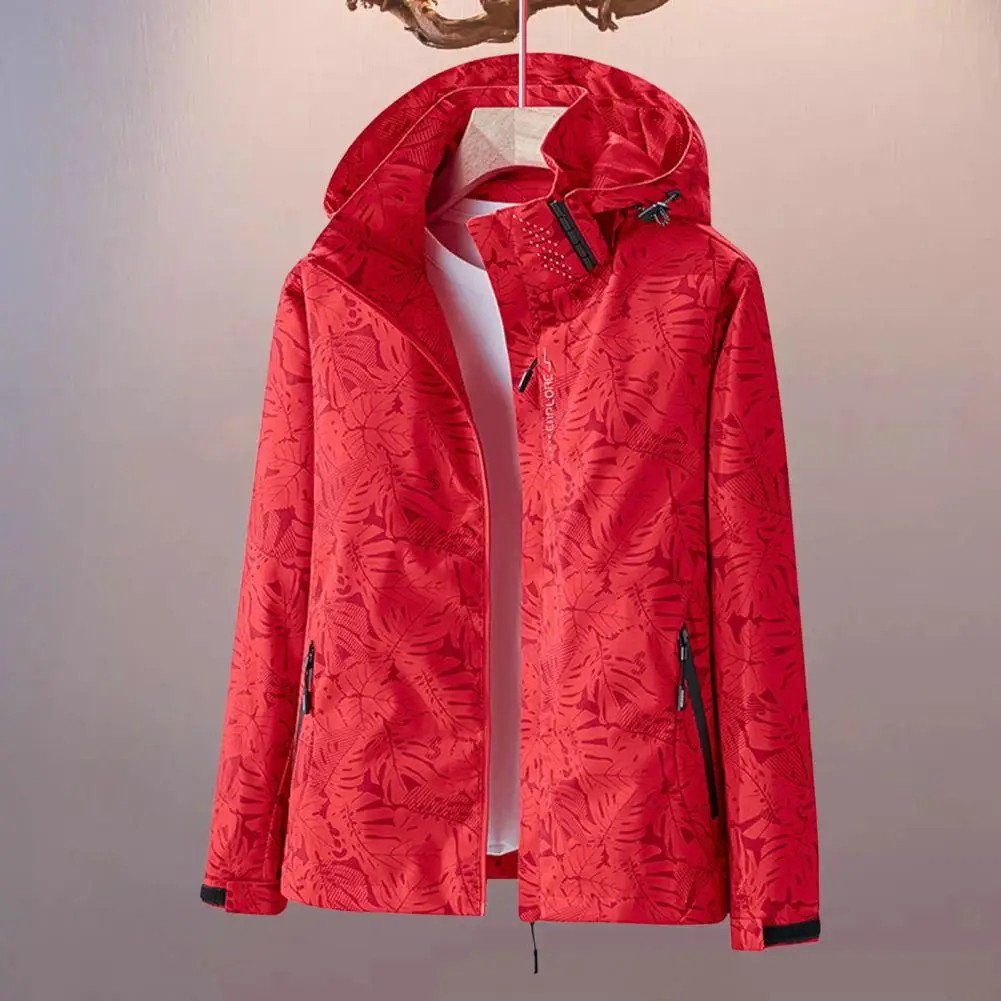 Windproof Women Jacket Stylish Leaf Print Women's Outdoor Windbreaker Waterproof Breathable Hooded Jacket with Zipper for Fall
Windproof Women Jacket Stylish Leaf Print Women's Outdoor Windbreaker Waterproof Breathable Hooded Jacket with Zipper for Fall