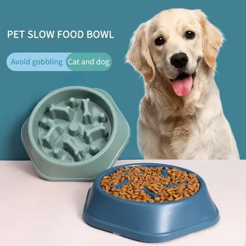 

New Pet Dog Bowl Choking Prevention Slow Food Bowl Anti-breakage Dog Feeder Non-slip Dog Licking Bowl Anti-Gulping Food Plate