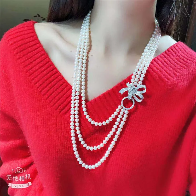 3rows freshwater pearl white /gray 7-8mm near round 45-65cm wholesale nature beads FPPJ bowknot hooks
3rows freshwater pearl white /gray 7-8mm near round 45-65cm wholesale nature beads FPPJ bowknot hooks