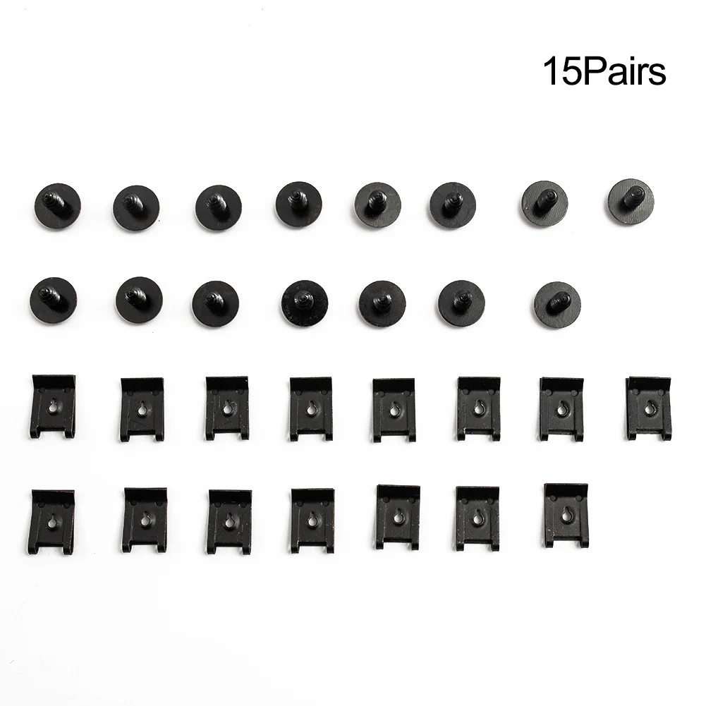 With Screws U-type Clips 15 Set Black Fasteners Side Skirts Trim Panel Fender Fitting Metal Replacement Durable
With Screws U-type Clips 15 Set Black Fasteners Side Skirts Trim Panel Fender Fitting Metal Replacement Durable