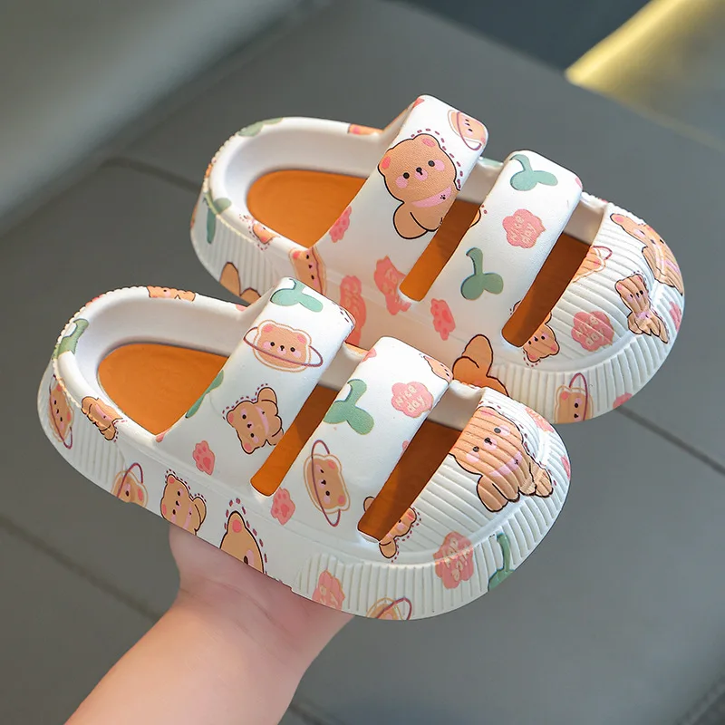

2023 Kids Slippers for Girls and Boys Home Shoes Cartoon Bathroom Non-slip Slides Baby Toddlers Indoor Infantil Shoes1-10 Years