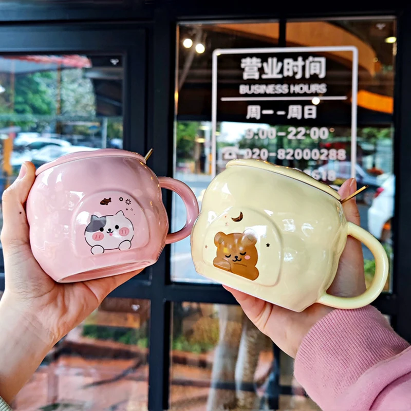 Instagram trend girl cup Japanese household women super cute water cup Creative ceramic mug with lid spoon
Instagram trend girl cup Japanese household women super cute water cup Creative ceramic mug with lid spoon