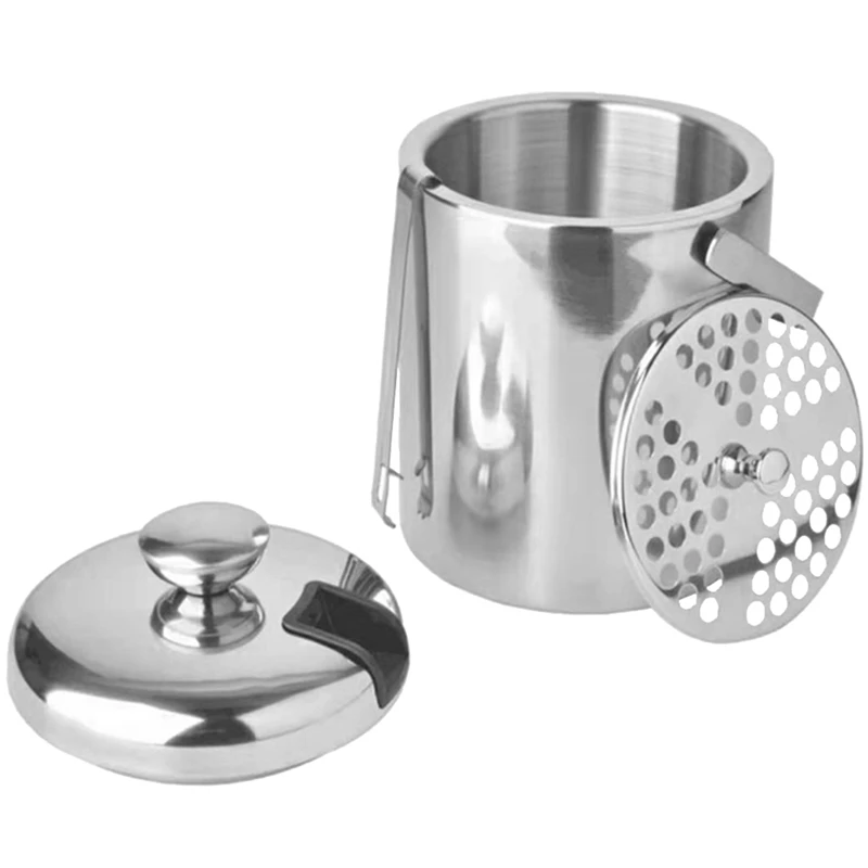 Double Walled Ice Bucket Insulated Ice Bucket With Ice Tongs Compartment Ice-Cube Container Buckets
Double Walled Ice Bucket Insulated Ice Bucket With Ice Tongs Compartment Ice-Cube Container Buckets