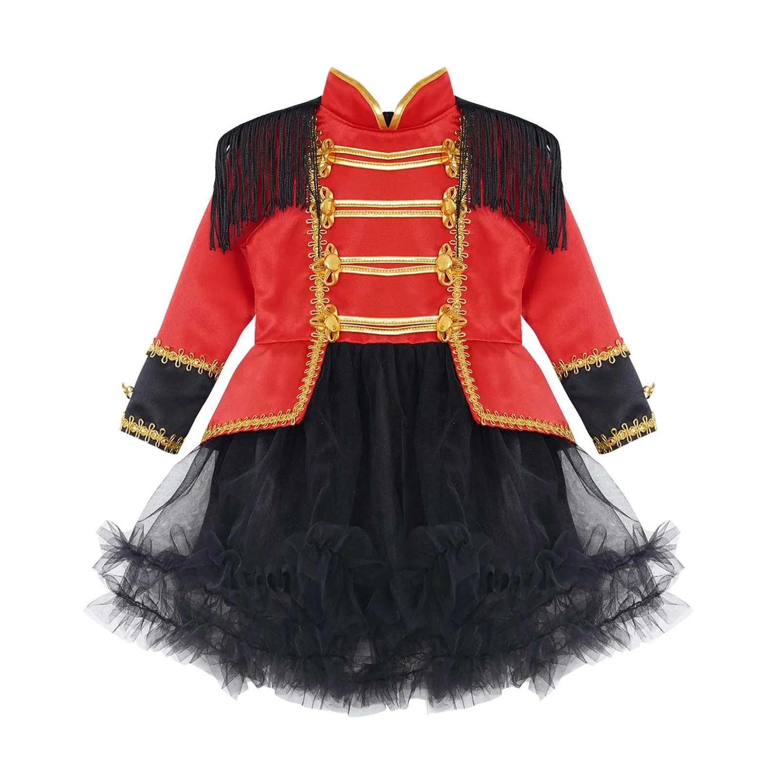 Girls Circus Ringmaster Costume Long Sleeve Tassels Shoulder Mesh Tutu Dress Halloween Carnival Theme Party Kids Cosplay Outfit
Girls Circus Ringmaster Costume Long Sleeve Tassels Shoulder Mesh Tutu Dress Halloween Carnival Theme Party Kids Cosplay Outfit
