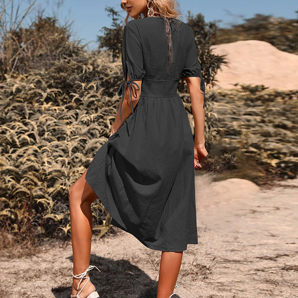 Stylish Womens Dress Skirt Daily Fashionable Female Holiday Regular Short Sleeve Solid Solid Color V-Neck Beach
Stylish Womens Dress Skirt Daily Fashionable Female Holiday Regular Short Sleeve Solid Solid Color V-Neck Beach
