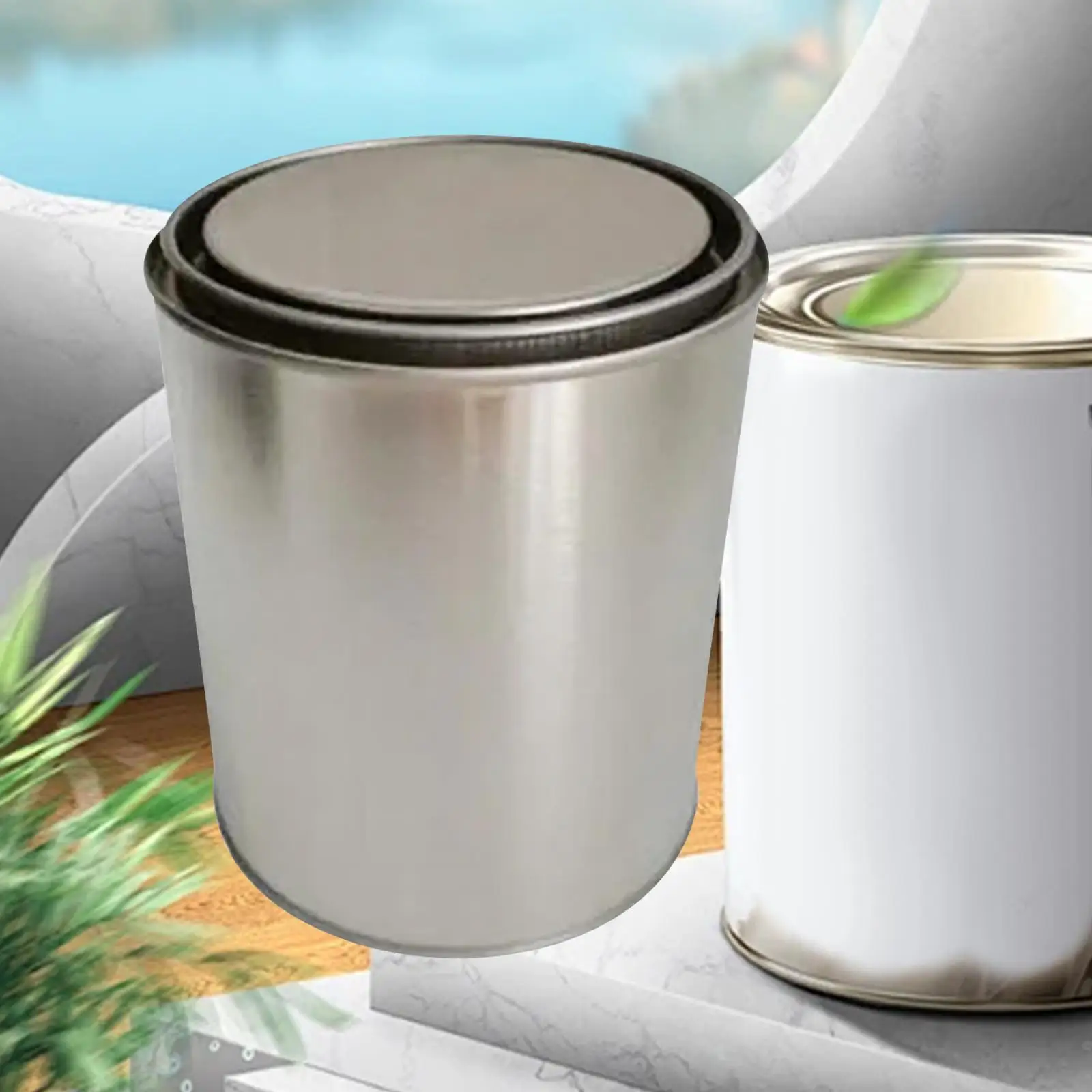 

1 kg Iron Can Iron Container Convenient Silver Large Round Opening Container