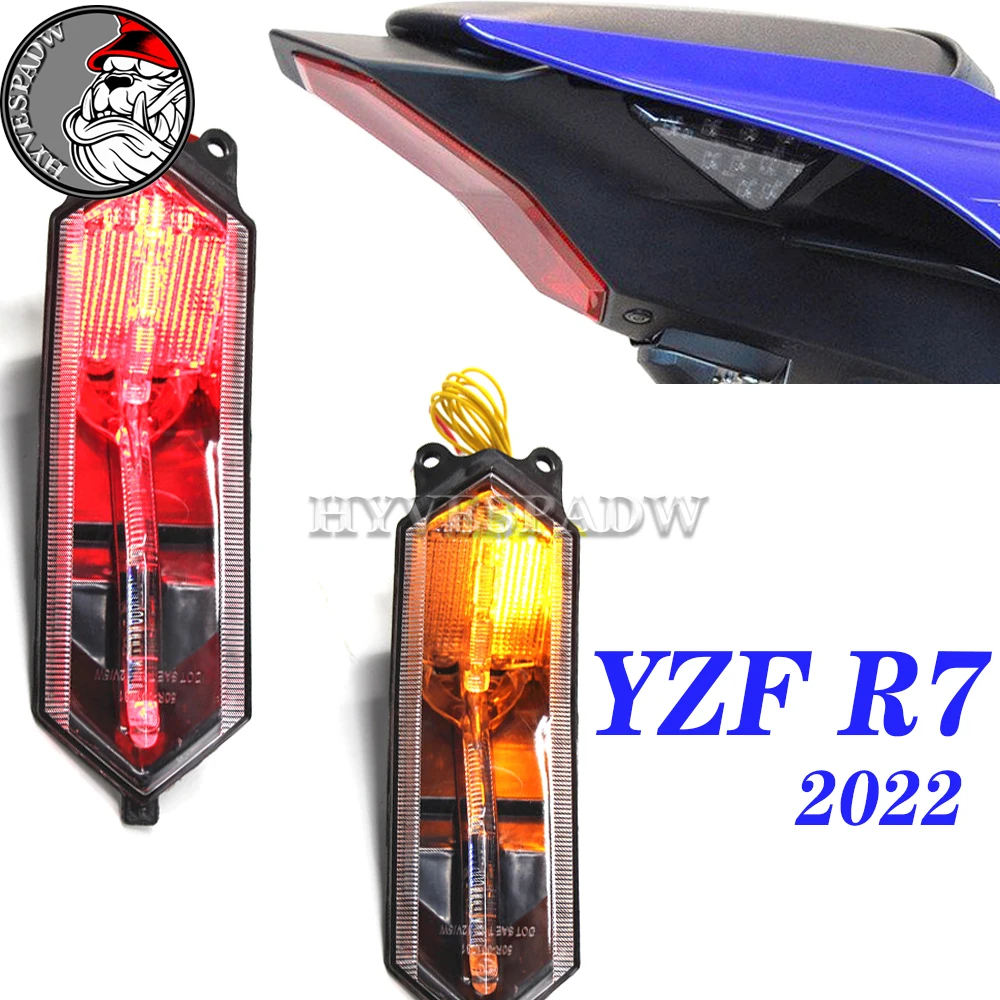 

For Yamaha YZFR7 2022 YZF R7 E-Mark Rear Tail Light Brake Turn Signals Integrated LED Light