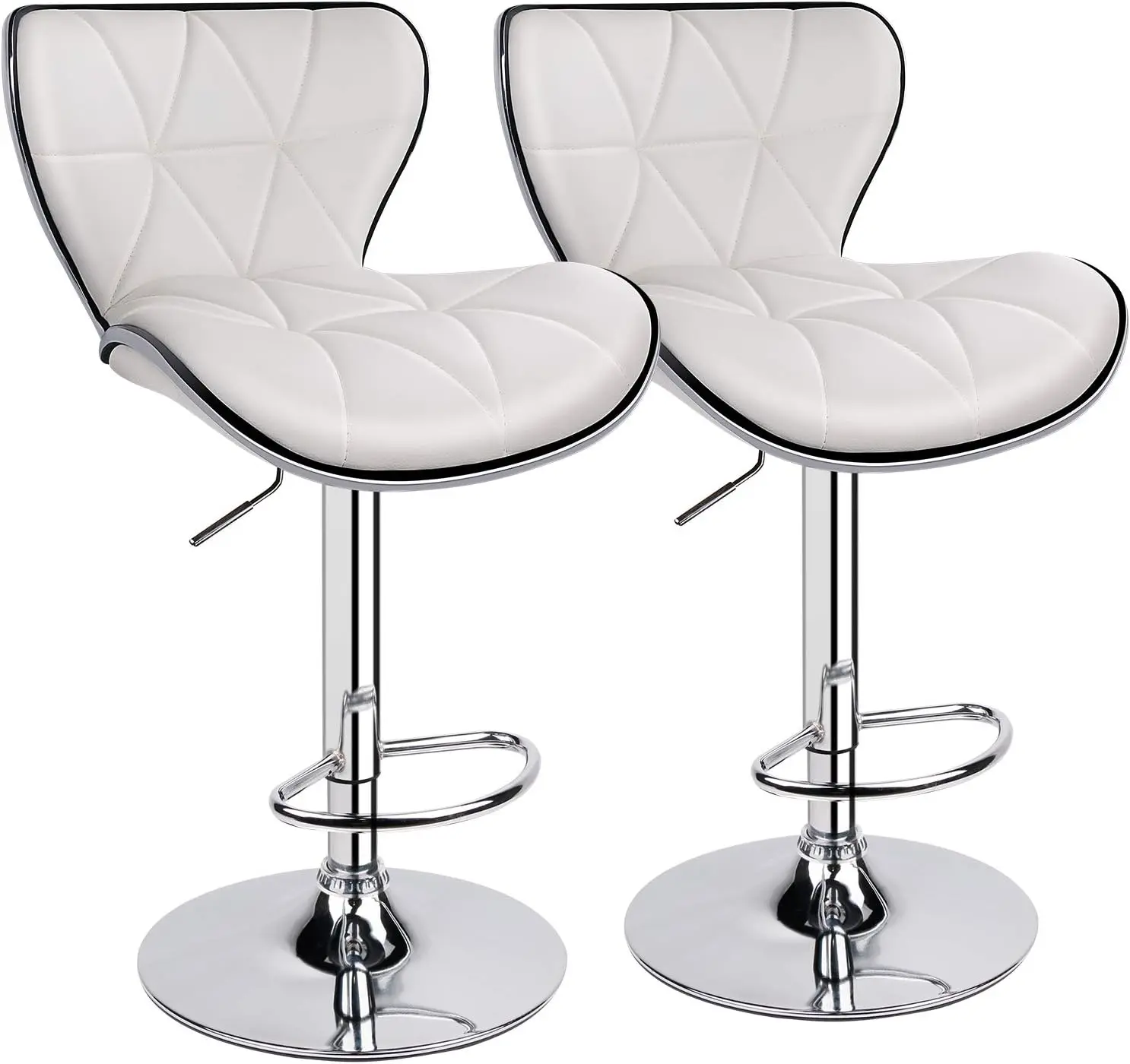 Leopard Shell Back Adjustable Swivel Bar Stools, PU Leather Padded with Back, Set of 2 (White)
Leopard Shell Back Adjustable Swivel Bar Stools, PU Leather Padded with Back, Set of 2 (White)