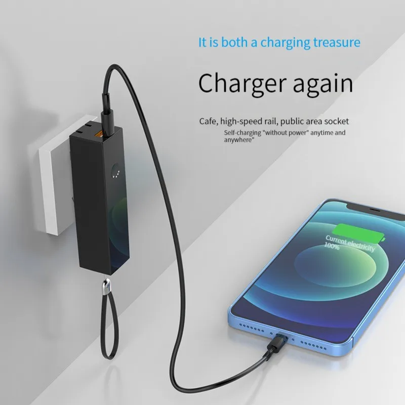 

Echome 5000mAh Travel Charging Bank Charger Two-in-one Compact Portable Energy Bar 220V Plug Mobile Power Bank Super Fast Charge