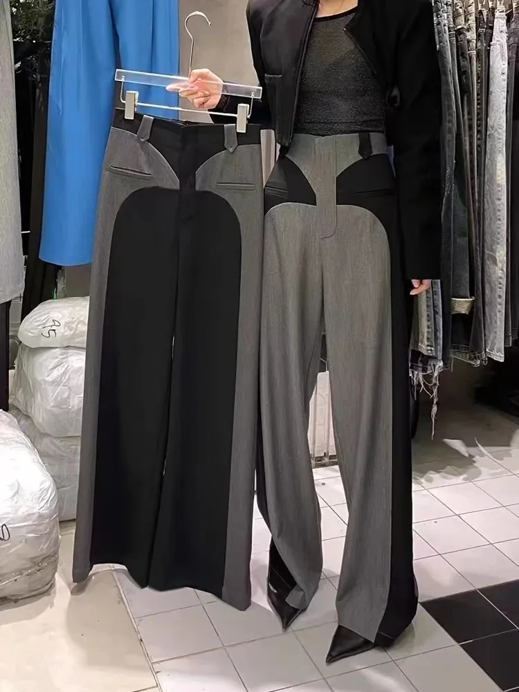 New 2023 Spring Autumn Contrast Spliced Suit Pants For Women's Clothing High Waist Slim Wide Leg Pants Female Trousers 75
New 2023 Spring Autumn Contrast Spliced Suit Pants For Women's Clothing High Waist Slim Wide Leg Pants Female Trousers 75