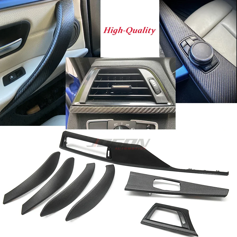 

LHD 7pcs Carbon Car Interior Trim Gear Shift Trim Door Handle Armrest Panel For BMW F30 F31 F34 GT F32 F33 F36 M3 M4 F80 F82