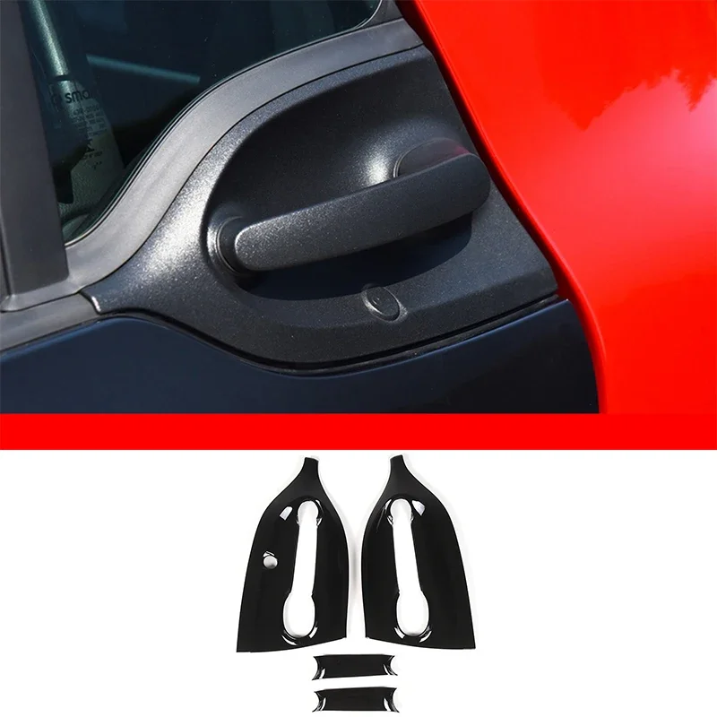 

For Mercedes-Benz smart 2016-2021 ABS piano black car exterior door bowl protective cover decorative sticker car accessories