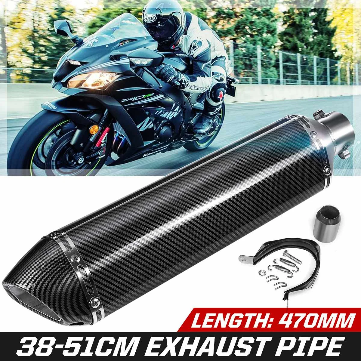 Universal Motorcycle ATV Exhaust Muffler Pipe 470mm Long Type DB Killer Slip on Exhaust Tip For Yamaha TMAX530 500 CBR
Universal Motorcycle ATV Exhaust Muffler Pipe 470mm Long Type DB Killer Slip on Exhaust Tip For Yamaha TMAX530 500 CBR