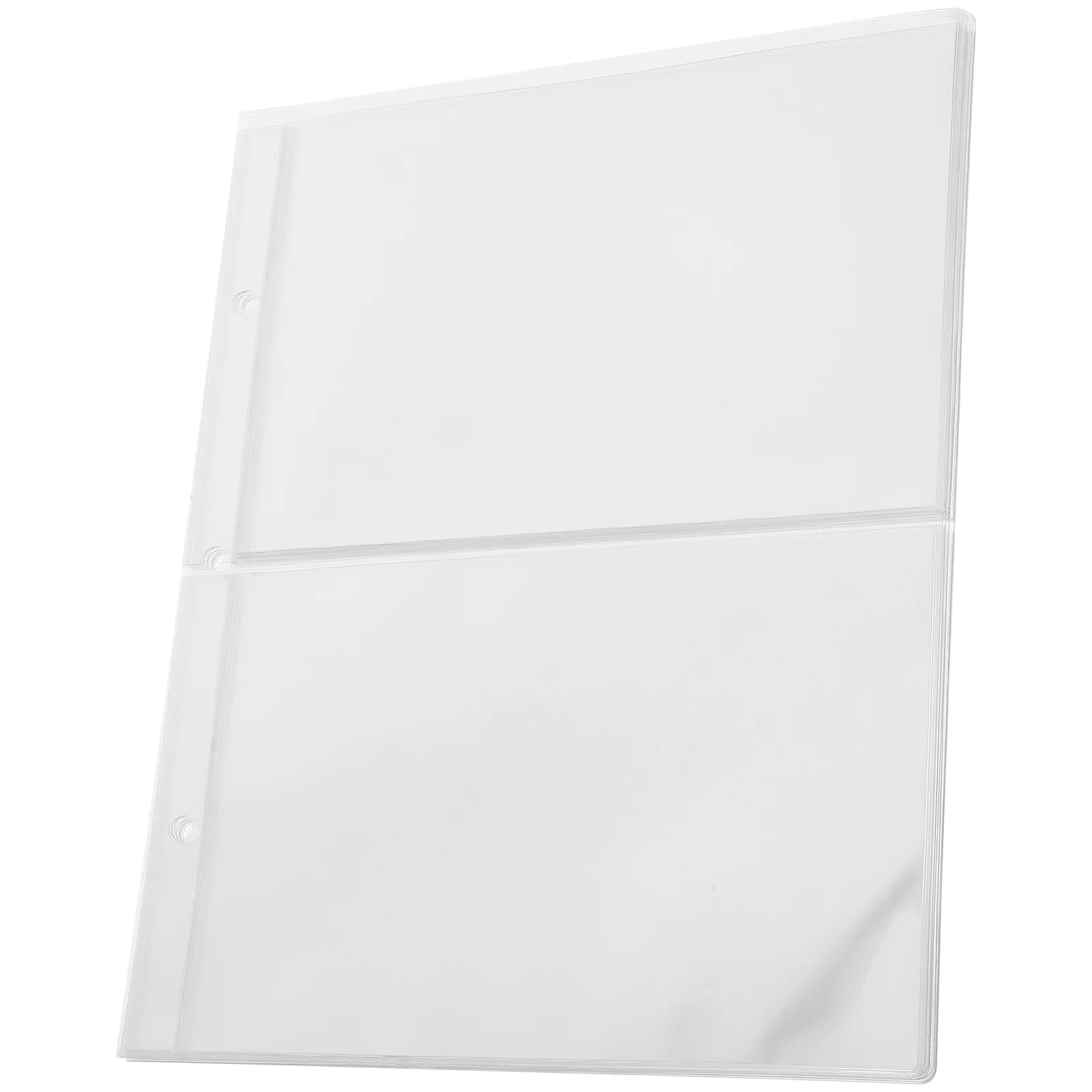 

10 Sheets Binder Album Sleeves Collectors 3-Pocket Clear Plastic Album Pages Three Binder Refill Album Binder