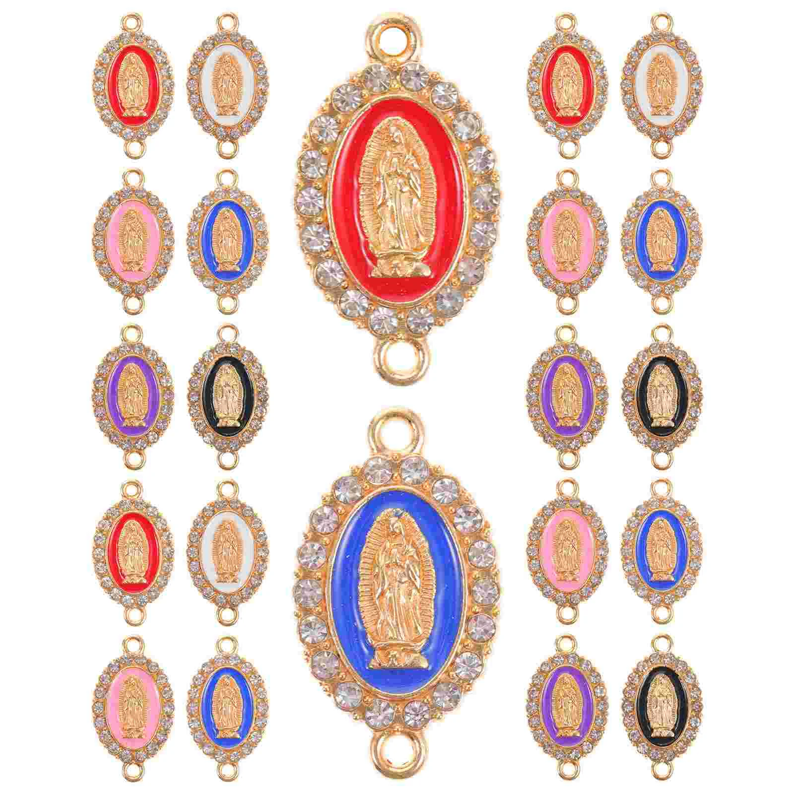 

24 Pcs Virgin Mary Bracelet Our Lady Pendant DIY Jewelry Accessories Charms Making for Crafts Miss