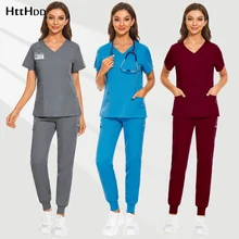 Scrubs Medical Uniforms Woman Clinic Jacket Sets Hospital Veterinary Dentist WorkWear Two-piece Suit Spa Uniforms Scrub Joggers