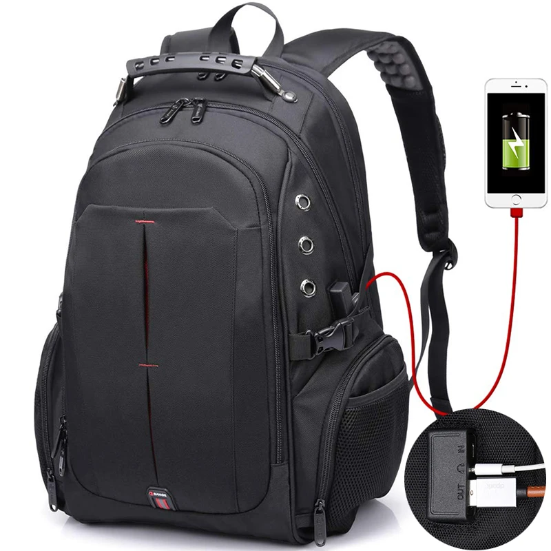 

Men Women backpack 17inch laptop backpack USB charge waterproof 40L travel bag Rucksack schoolbag backpack for teens