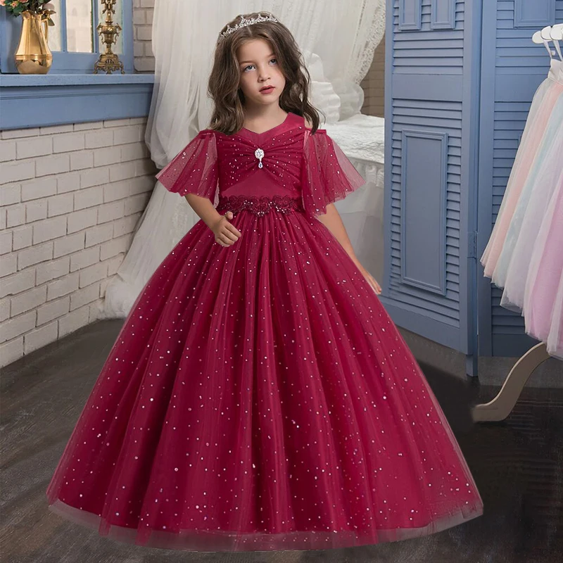 Children's half sleeved off shoulder princess dress 6-14 year old girl sequins waistline poncho dress presenter temperament dres
Children's half sleeved off shoulder princess dress 6-14 year old girl sequins waistline poncho dress presenter temperament dres