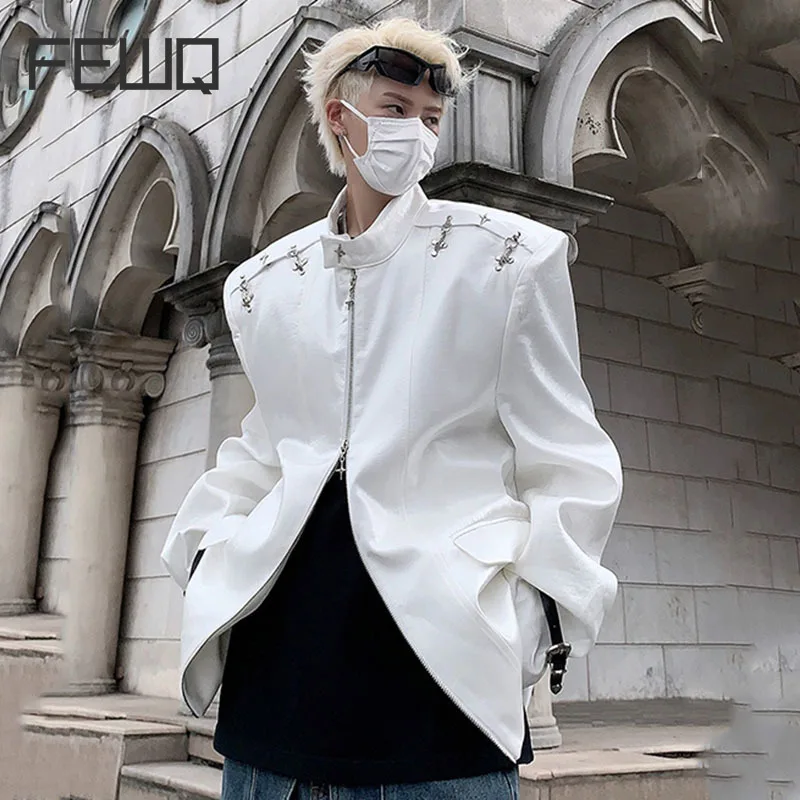 FEWQ Men's Jacket Autumn Shoulder Pad 2023 Metal Buckle Decoration Zipper Design Stand Collar Male Coat Solid Color 24X1747
FEWQ Men's Jacket Autumn Shoulder Pad 2023 Metal Buckle Decoration Zipper Design Stand Collar Male Coat Solid Color 24X1747