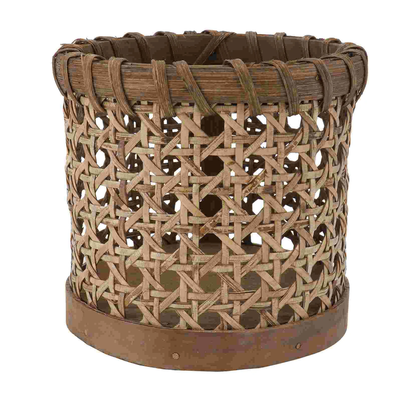 

Wicker Pencil Holder Pen Holder Rattan Makeup Brush Cup Silverware Caddy Storage Basket Flower Pots Sundries Container