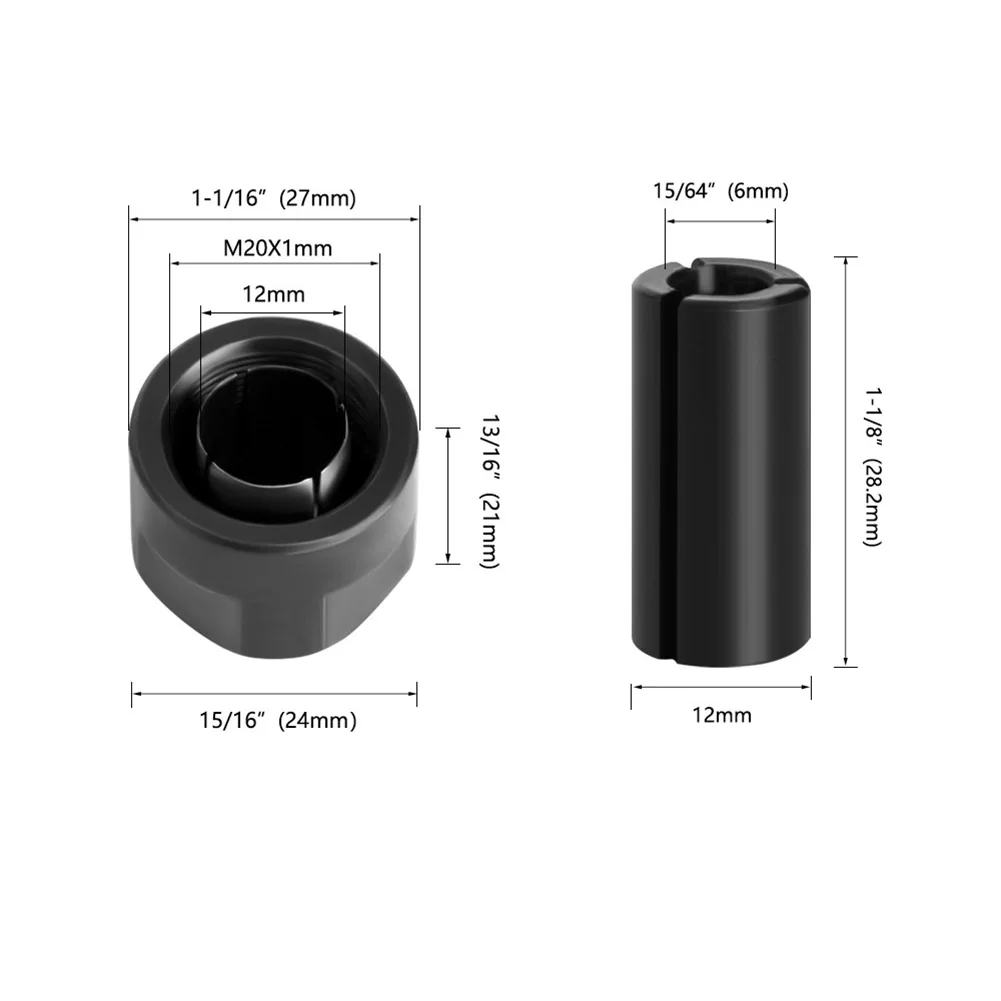 Power Tools Collet Chuck Adapter 12*10mm 12*6.35mm Carbon Steel Collet Converters For Engraving Machine Durable
Power Tools Collet Chuck Adapter 12*10mm 12*6.35mm Carbon Steel Collet Converters For Engraving Machine Durable