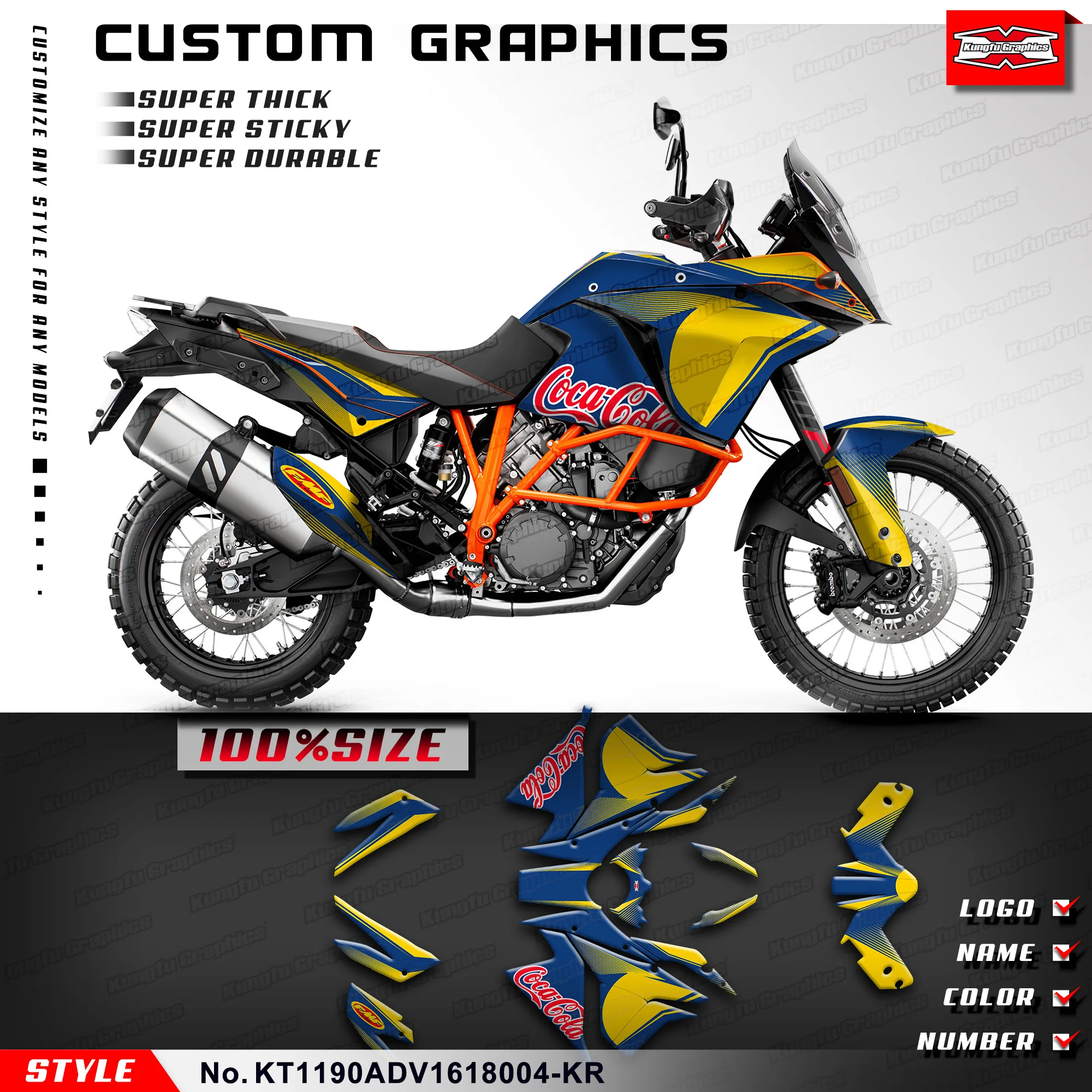 Полный комплект виниловых наклеек KUNGFU GRAPHICS, наклейки для KTM 1090 ADV 1190 Adventure 2016 2017 2018, KT1190ADV1618004-KR
Полный комплект виниловых наклеек KUNGFU GRAPHICS, наклейки для KTM 1090 ADV 1190 Adventure 2016 2017 2018, KT1190ADV1618004-KR