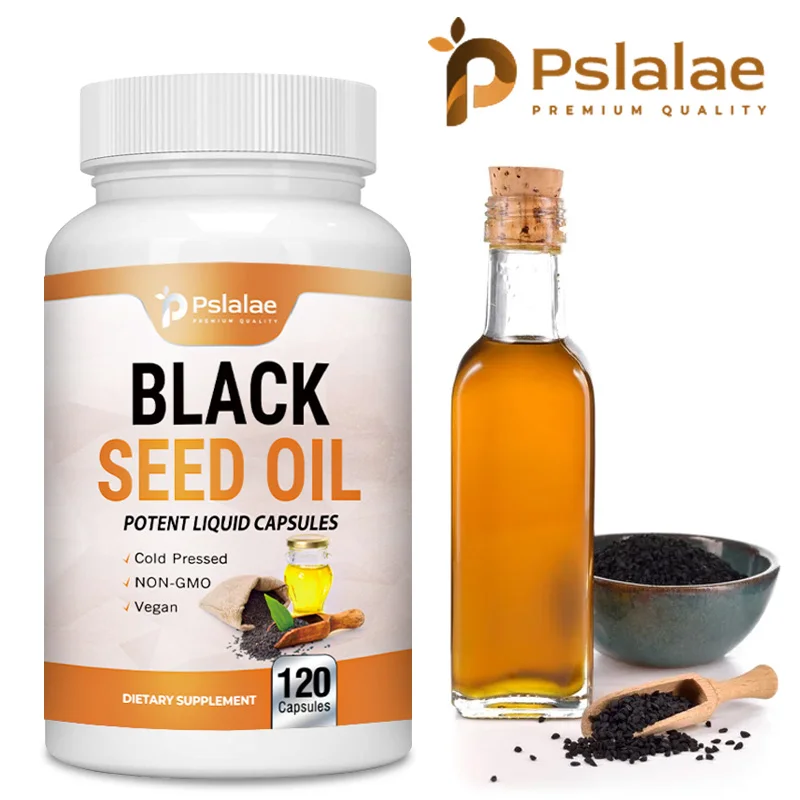 

Black Seed Oil - Skin Health (Non-GMO & Vegan) Cold Pressed Nigella Sativa Produces Pure Black Cumin Seed Oil with Vitamin E