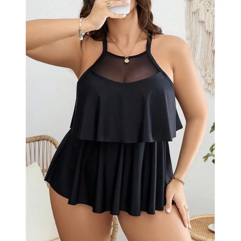 2024 New Plus Size Two Piece Swimsuit Solid Swimwear Women Ruffle Tankini Push Up Swimsuit Shorts Bathing Suit Beach Pad
2024 New Plus Size Two Piece Swimsuit Solid Swimwear Women Ruffle Tankini Push Up Swimsuit Shorts Bathing Suit Beach Pad
