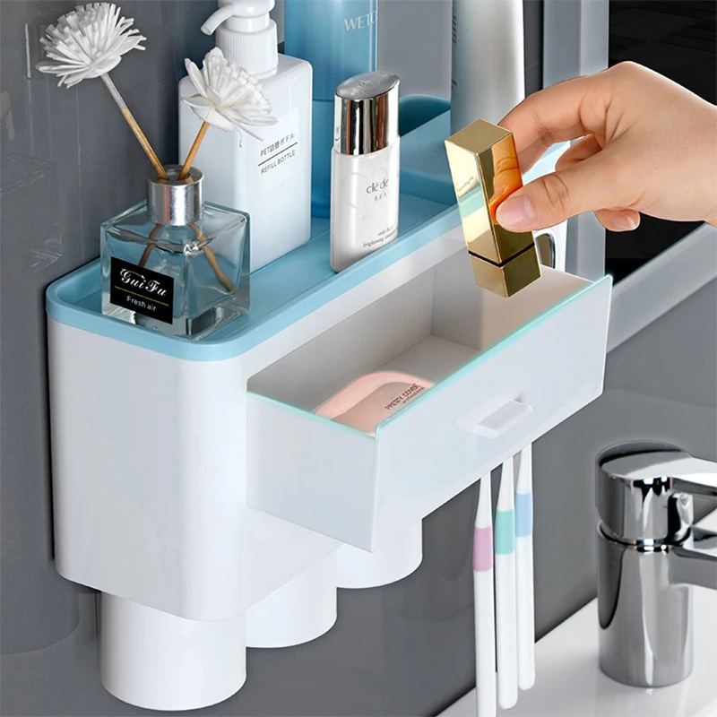 New Automatic Toothpaste Dispenser Wall Mount Dust-proof Toothbrush Holder Storage Rack Bathroom Accessories Set Squeezer
New Automatic Toothpaste Dispenser Wall Mount Dust-proof Toothbrush Holder Storage Rack Bathroom Accessories Set Squeezer