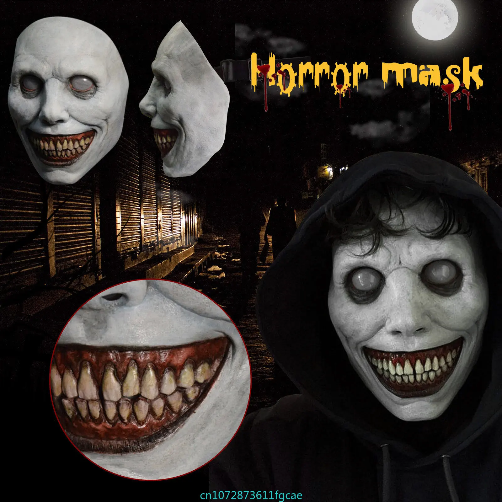 

Anime Smiling Demon Horror Latex Mask The Evil Devil Helmet Cosplay Scary Props Masquerade Pu 'er Festival Christmas Party Gifts
