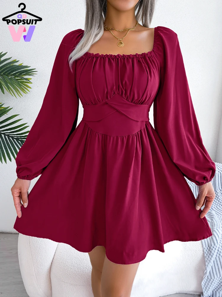 Women's Dress New Spring Summer Swing Skirt A-Line Square Collar Lantern Sleeve Zipper Lace-up Flounce Girdling Bohemian Dresses
Women's Dress New Spring Summer Swing Skirt A-Line Square Collar Lantern Sleeve Zipper Lace-up Flounce Girdling Bohemian Dresses