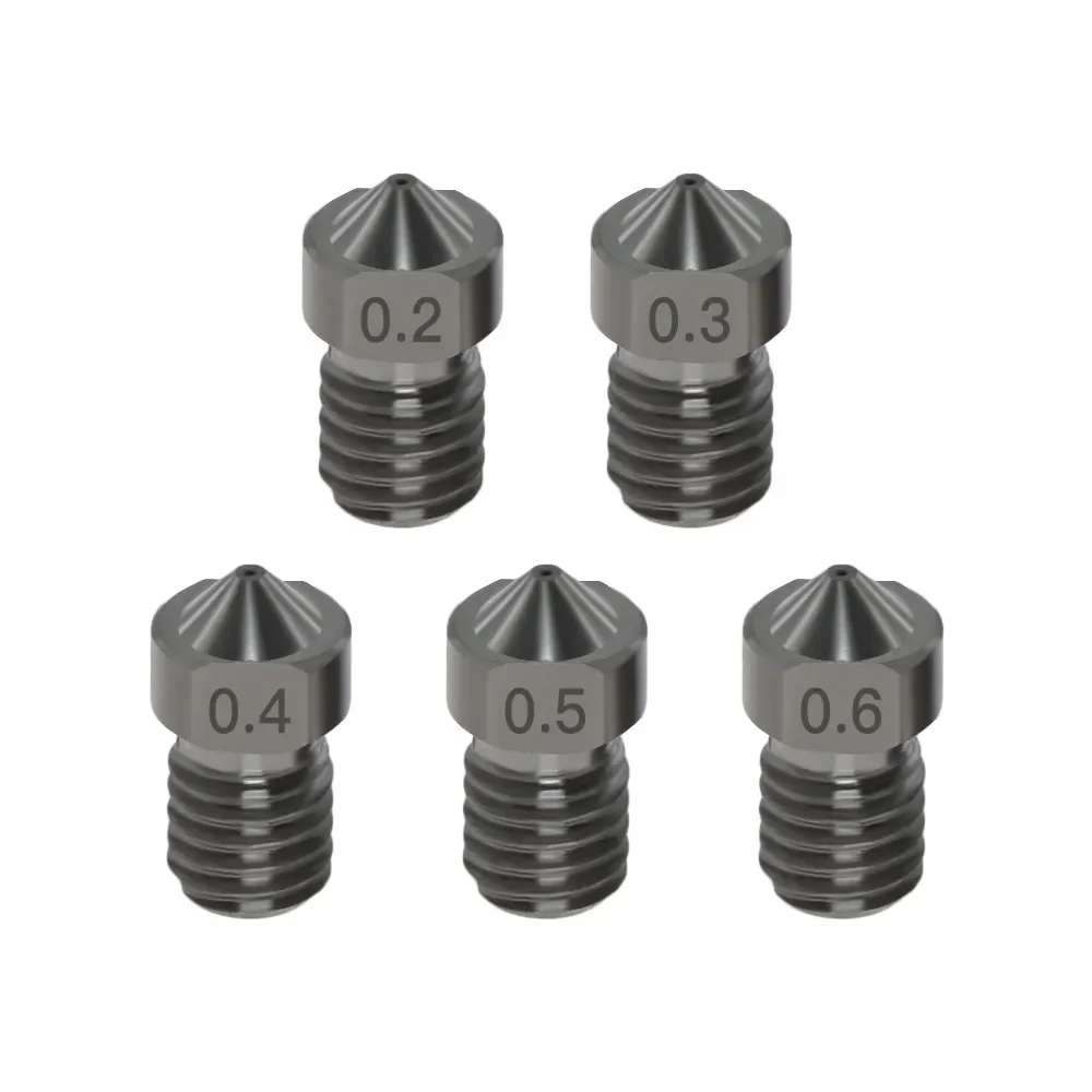 

V6 Nozzle Hardened Steel 0.2/0.4/0.6/0.8/1mm 1.75mm Filament M6 3D Printer Nozzle For Ender 3 Hotend Titan Extruder Prusa i3 MK3