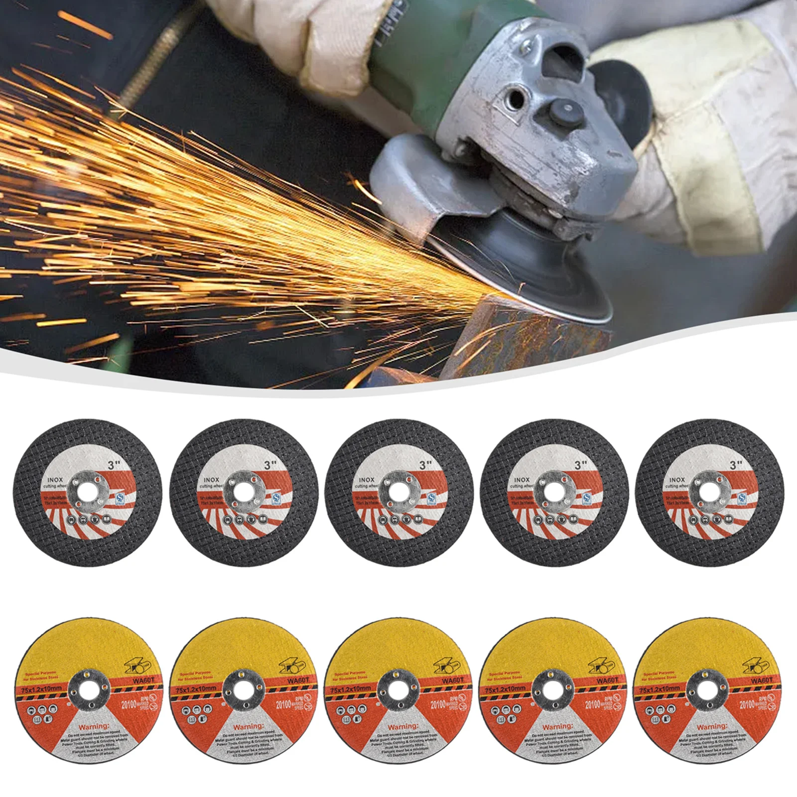 10pcs 75mm Circular Resin Double Mesh Cutting Saw Blade Grinding Wheel Cutting Disc For Angle Grinder Cutting Metal Power Tools
10pcs 75mm Circular Resin Double Mesh Cutting Saw Blade Grinding Wheel Cutting Disc For Angle Grinder Cutting Metal Power Tools