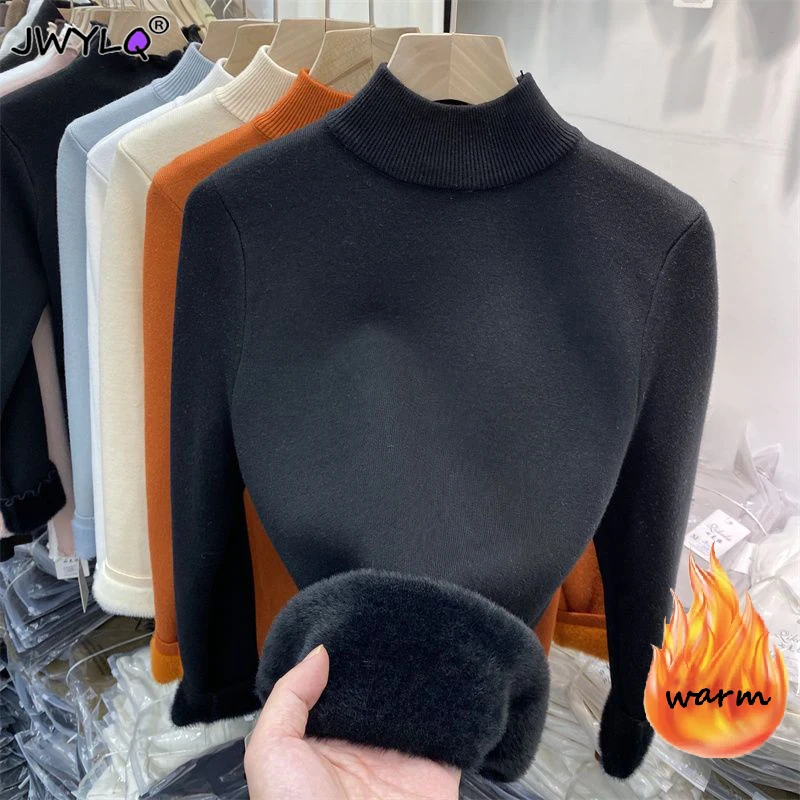 Classic Turtleneck Thicken Knitted Pullover Winter Clothes Women Korean Fashion Plus Velvet Long Sleeve Top Casual Warm Knitwear
Classic Turtleneck Thicken Knitted Pullover Winter Clothes Women Korean Fashion Plus Velvet Long Sleeve Top Casual Warm Knitwear