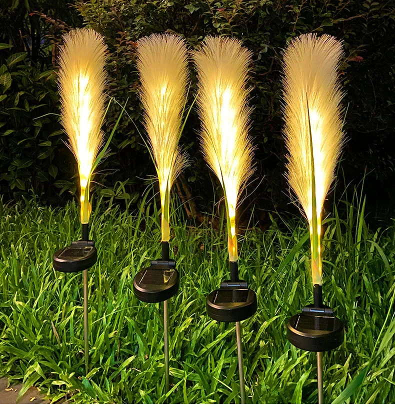 

LED Solar Reed Lamp Outdoor Waterproof Fuzz Fiber Optic Ground Lamp Courtyard Garden Decoration Lawn Lamp