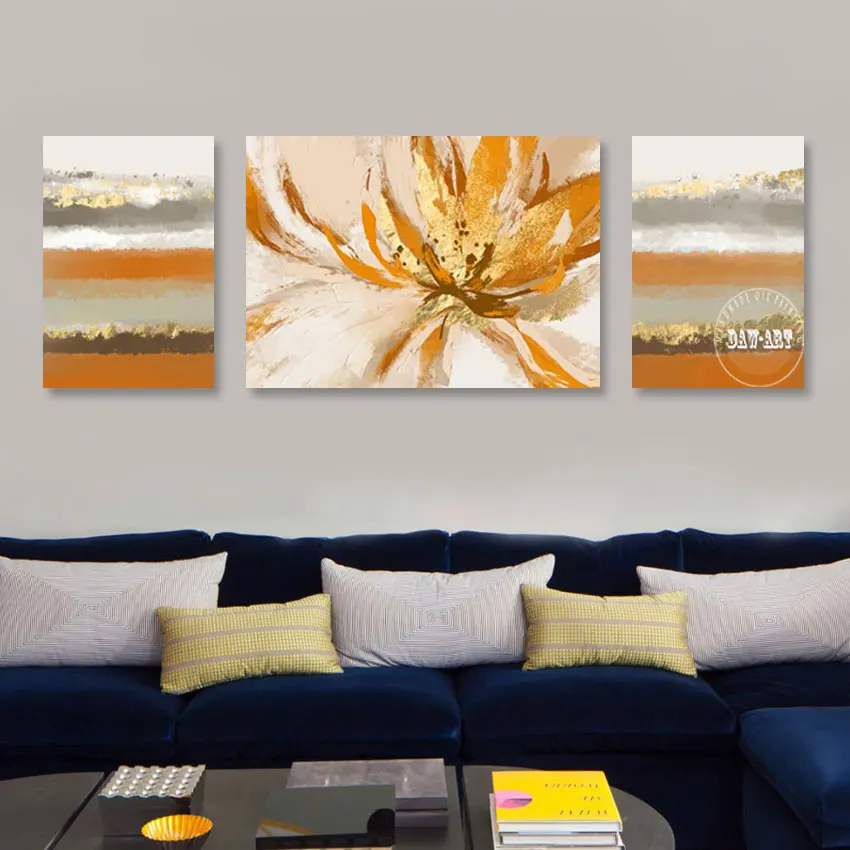 

100% Hand-painted Flowers Artwork Abstract 3PCS 1 Set Oil Painting Art On Canvas Wall Sleeping Room Decoration Gift Unframed