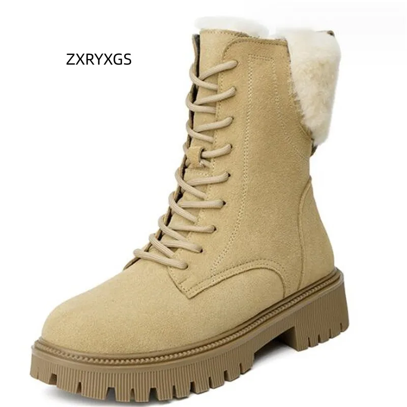 ZXRYXGS High Quality Frosted Cowhide Winter Snow Boots Cross Strap Zipper Women Boots Big Size Trend Shoes Plush Wool Boots 2023
ZXRYXGS High Quality Frosted Cowhide Winter Snow Boots Cross Strap Zipper Women Boots Big Size Trend Shoes Plush Wool Boots 2023