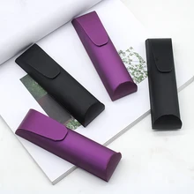 

Purple clamshell glasses case handmade steel plate reading container black optical pen barrel mirror bag Clothing accessories